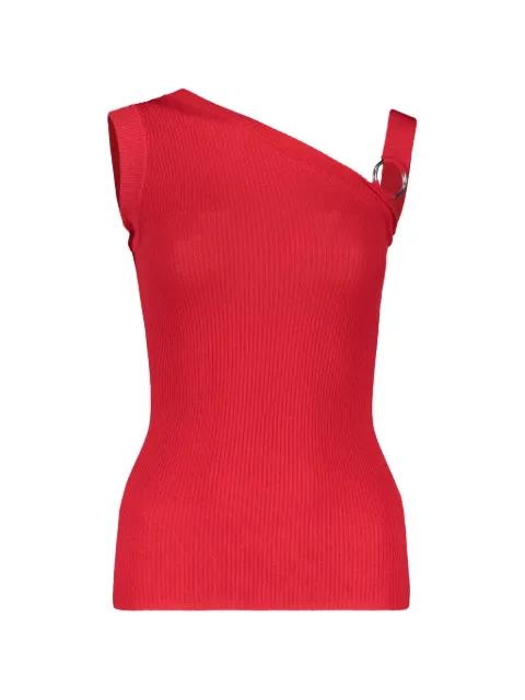 asymmetrical ribbed blouse by MOSCHINO