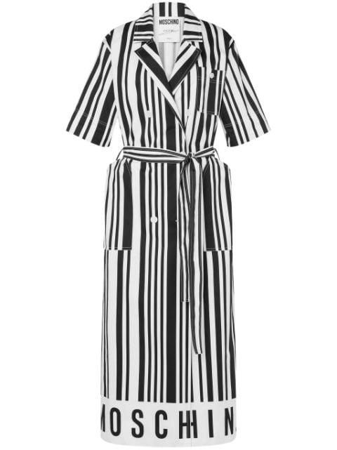 barcode-print cotton dress by MOSCHINO