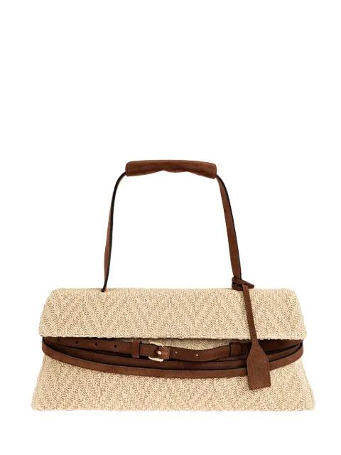 belt-detail woven tote bag by MOSCHINO