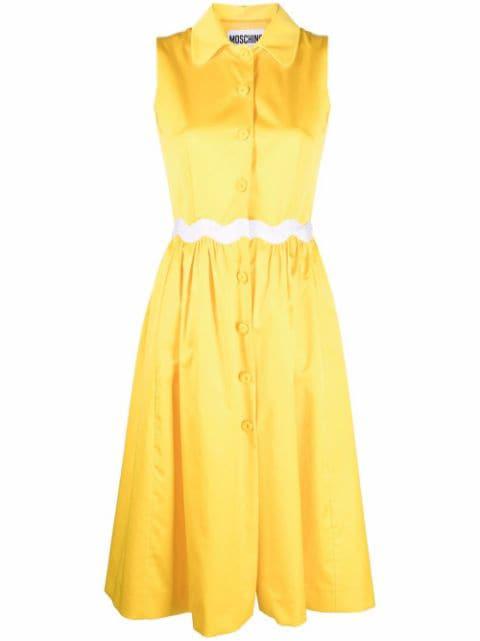 belted button-up midi dress by MOSCHINO