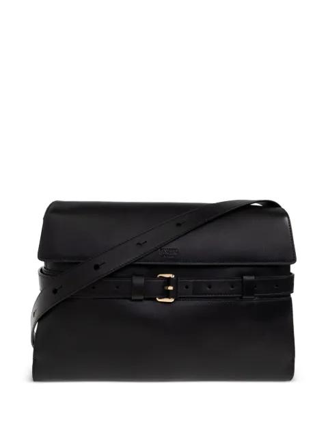 belted leather shoulder bag by MOSCHINO