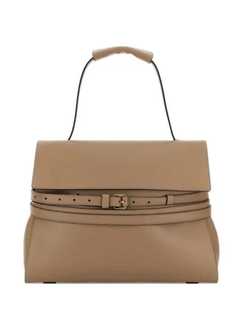 belted leather shoulder bag by MOSCHINO