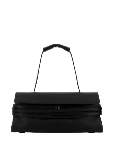 belted leather tote bag by MOSCHINO