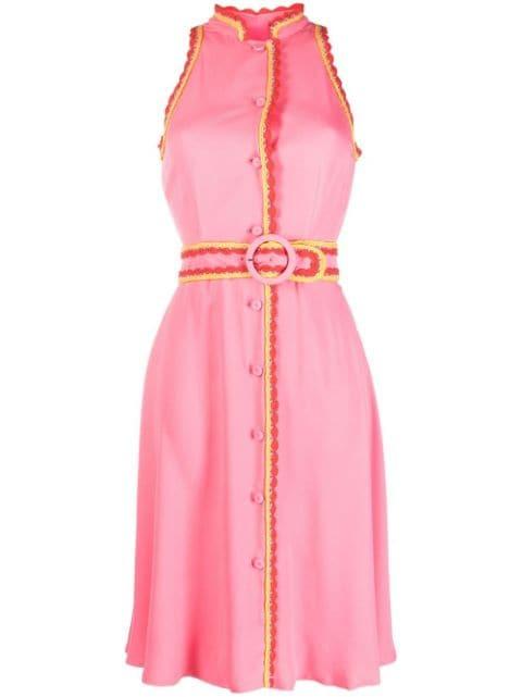 belted-waist sleeveless dress by MOSCHINO