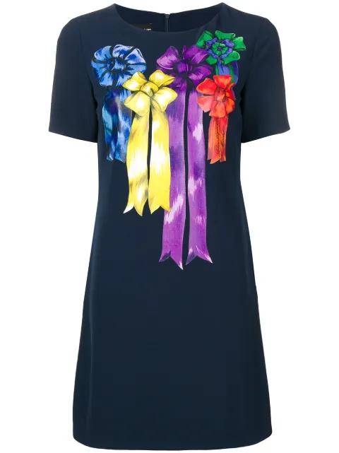 bow detail T-shirt dress by MOSCHINO