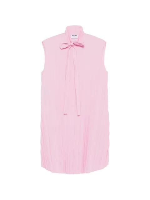 bow pleated mini dress by MOSCHINO
