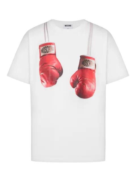 boxing-gloves print T-shirt by MOSCHINO