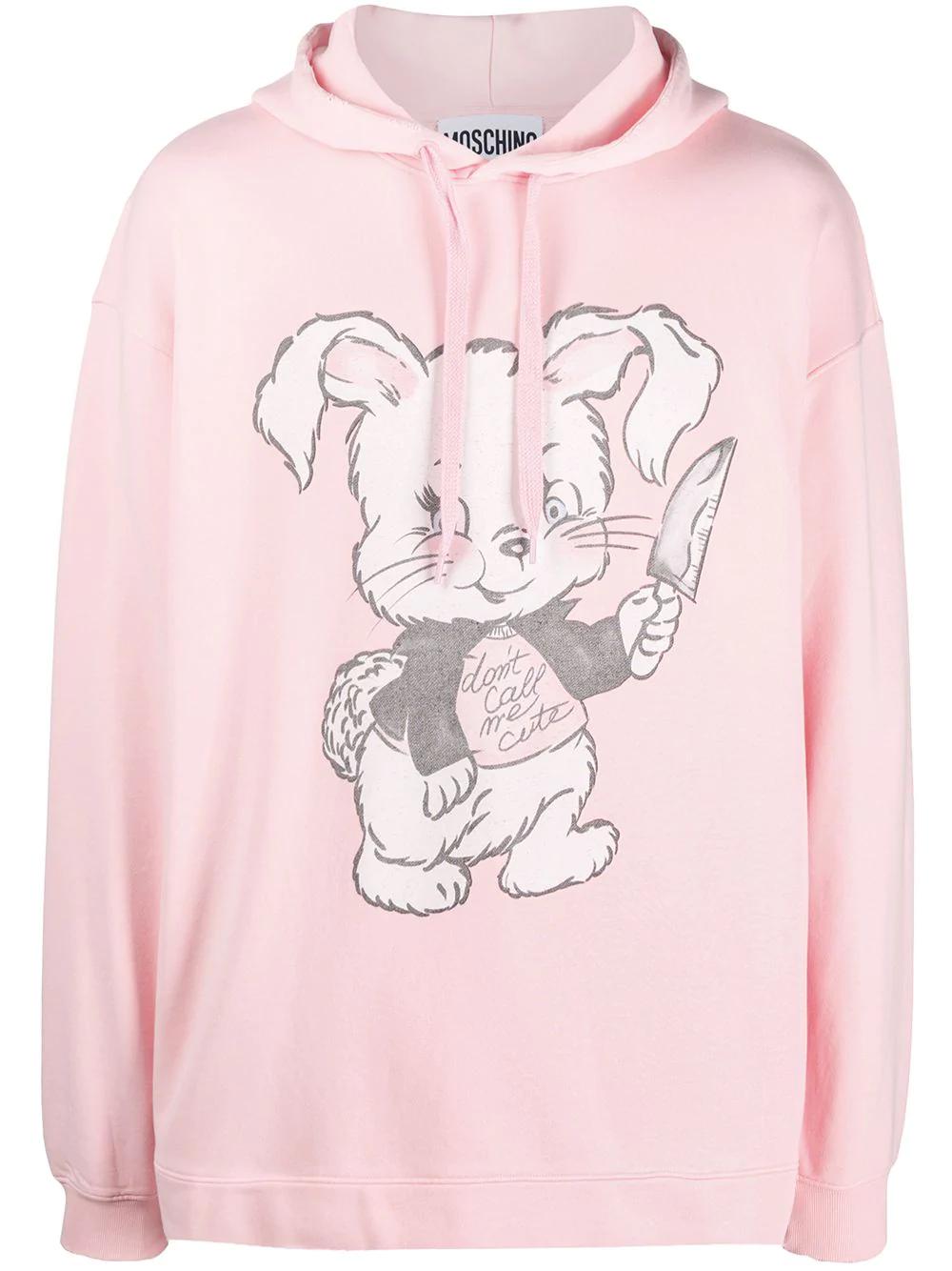 bunny print hoodie by MOSCHINO