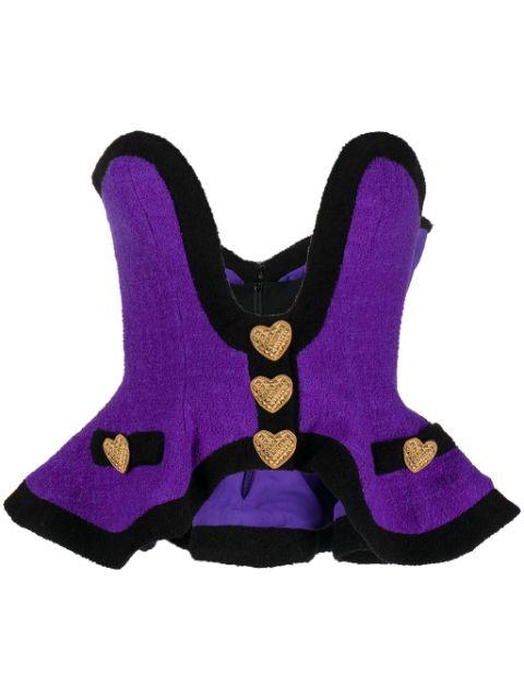 button-detail knitted corset by MOSCHINO