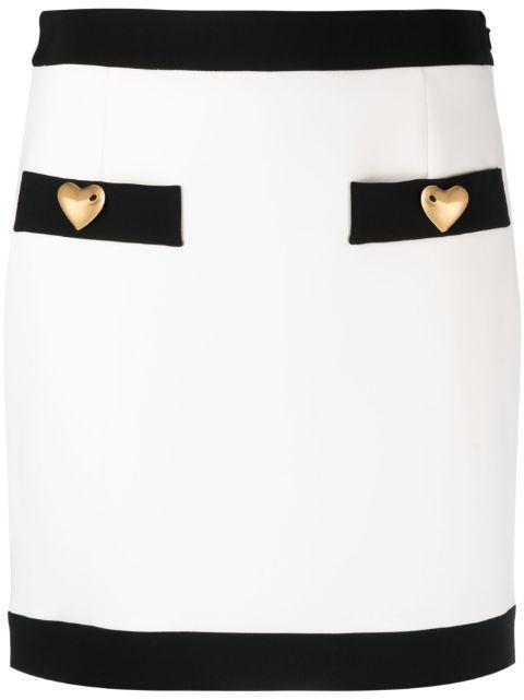 button-detailed fitted skirt by MOSCHINO