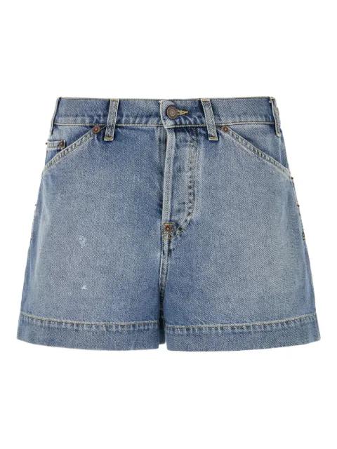 button-fastening denim shorts by MOSCHINO