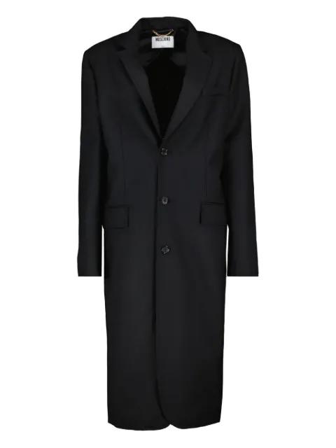 button-fastening satin-back coat by MOSCHINO