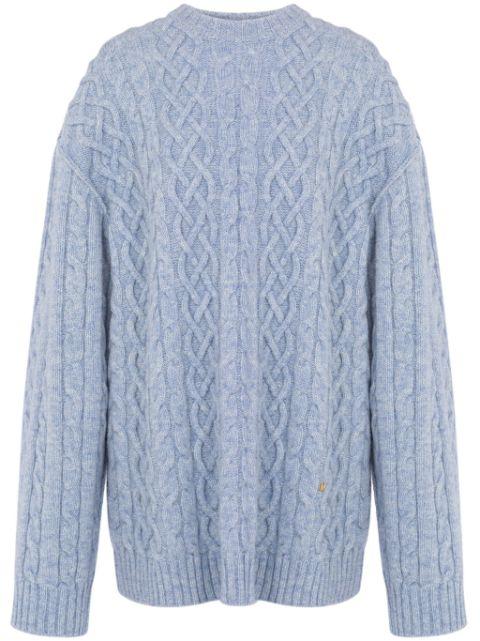 cable knit virgin wool jumper by MOSCHINO