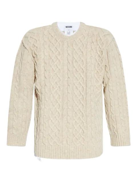 cable-knit virgin-wool sweater by MOSCHINO