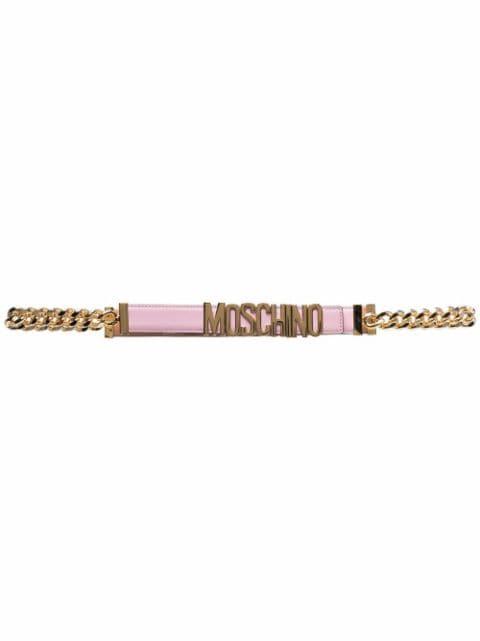 chain-link logo belt by MOSCHINO