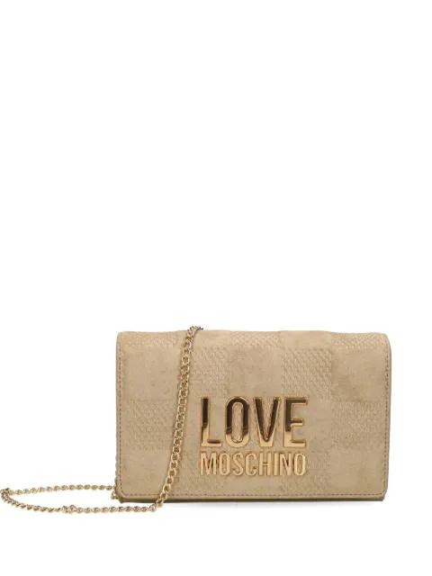 chain-strap logo-plaque shoulder bag by MOSCHINO