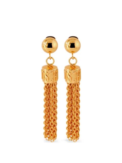 chain tassel clip earrings by MOSCHINO