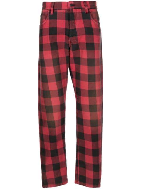 check-pattern tapered trousers by MOSCHINO