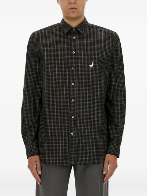 checked-pattern duck-detail shirt by MOSCHINO