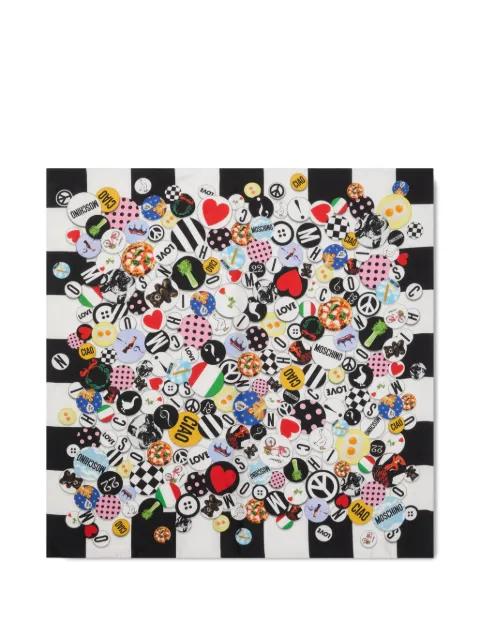 checkerboard-print silk scarf by MOSCHINO