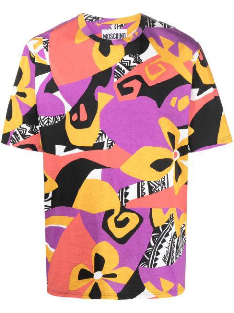 collage-print short-sleeved T-shirt by MOSCHINO