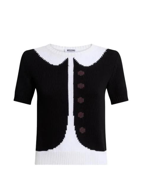 collared buttoned top by MOSCHINO