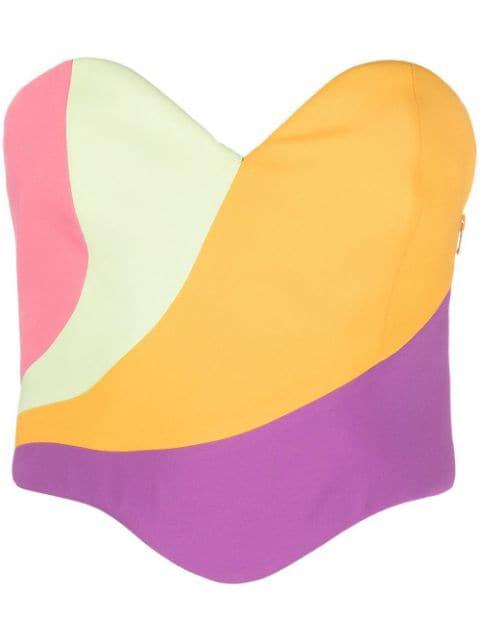 colour-block bustier top by MOSCHINO