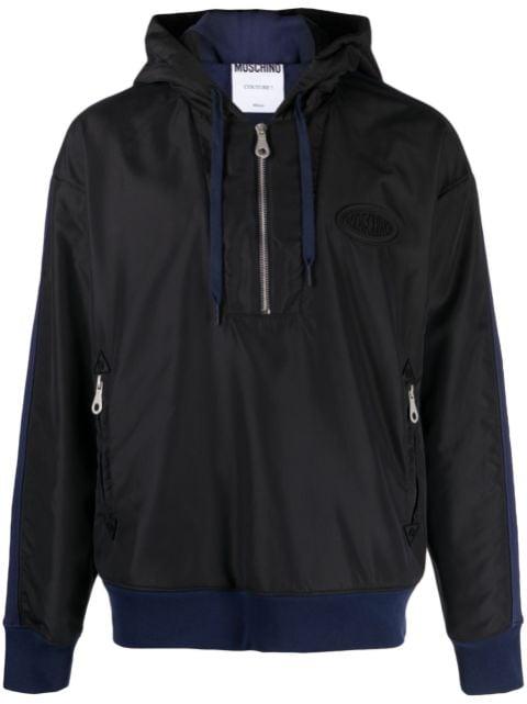 colour-block hoodied jacket by MOSCHINO