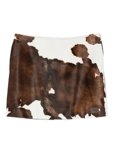 cow-print mini skirt by MOSCHINO