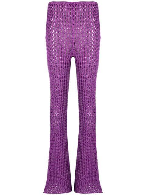 crochet-knit flared trousers by MOSCHINO