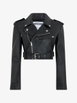 cropped belted biker jacket by MOSCHINO