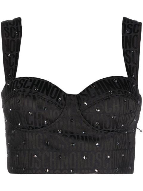 crystal-embellished corset top by MOSCHINO