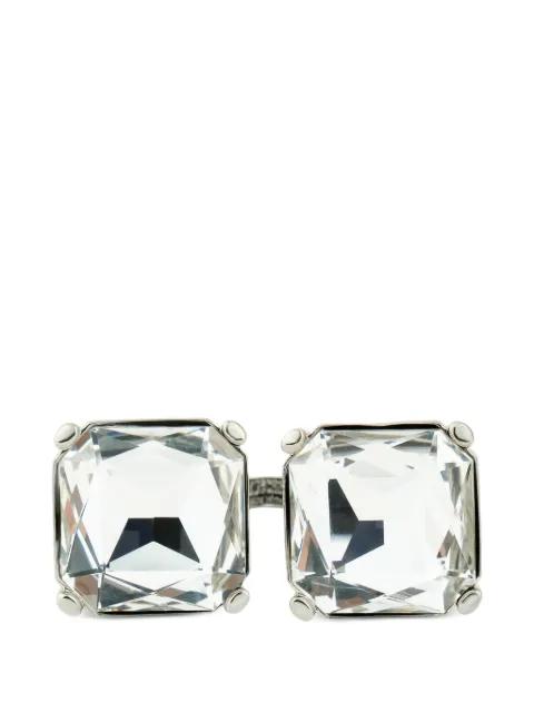 crystal-embellished double-finger ring by MOSCHINO