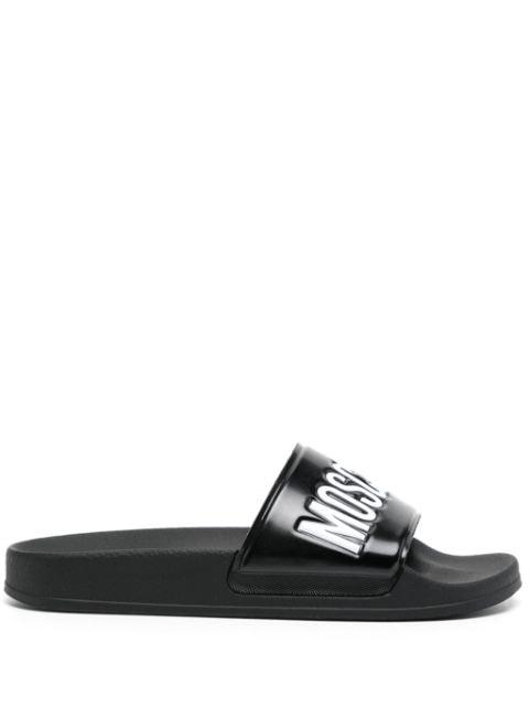 debossed-logo slides by MOSCHINO