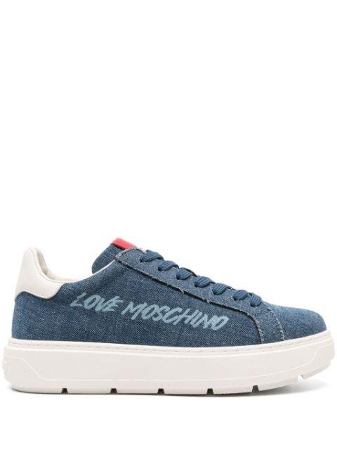 denim chunky sneakers by MOSCHINO