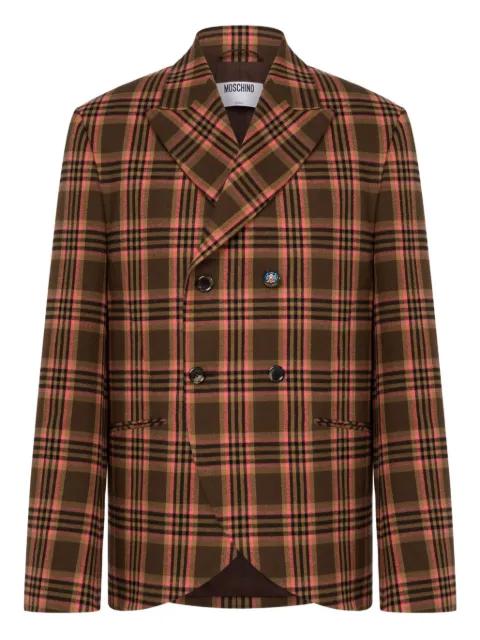 double-breasted checked blazer by MOSCHINO