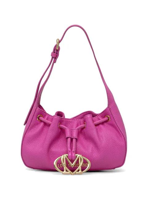 drawstring logo-plaque shoulder bag by MOSCHINO