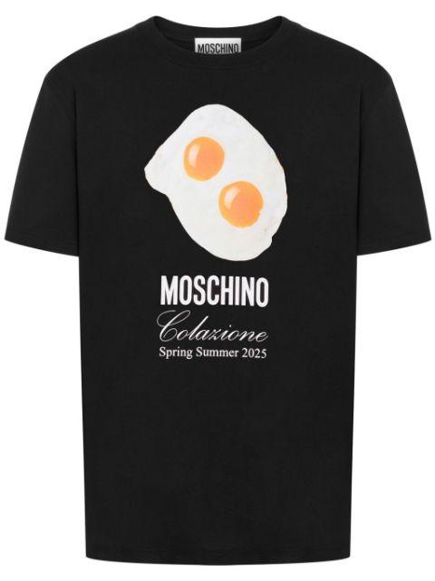 egg-print T-shirt by MOSCHINO