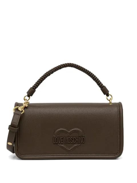 embossed-heart braided cross body bag by MOSCHINO