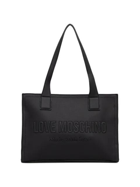embossed-logo tote bag by MOSCHINO