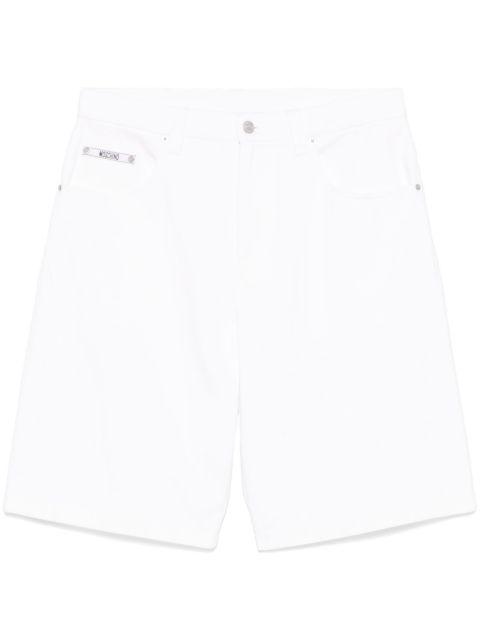 embroidered-logo denim shorts by MOSCHINO