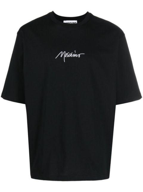 embroidered-logo organic cotton T-shirt by MOSCHINO