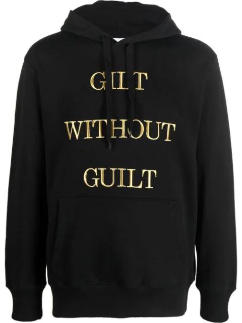 embroidered-slogan long-sleeve hoodie by MOSCHINO