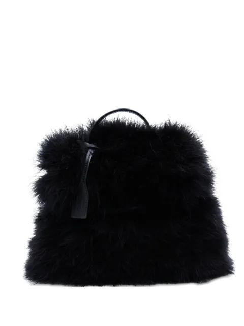 feathers top handle tote bag by MOSCHINO