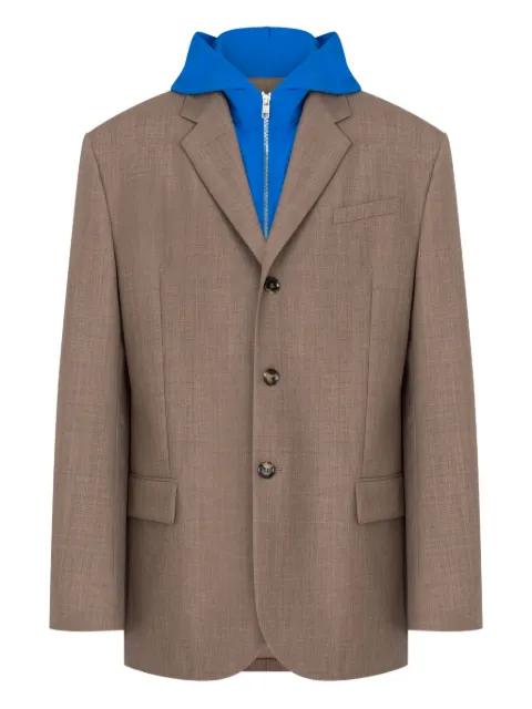 flap-pocket layered blazer by MOSCHINO