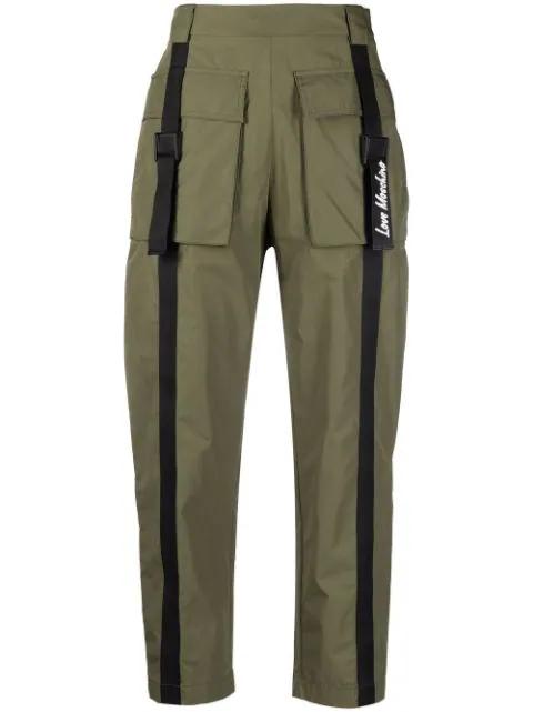 flap-pockets cotton-blend parachute trousers by MOSCHINO