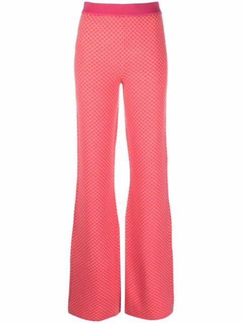 flared jacquard-knit trousers by MOSCHINO