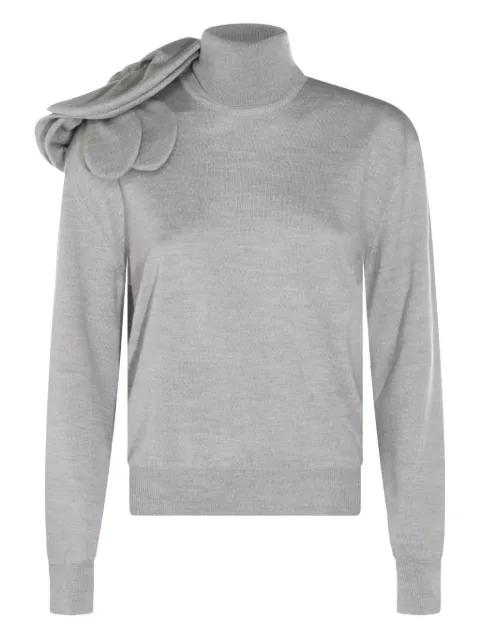 floral-appliqué roll neck knitwear by MOSCHINO