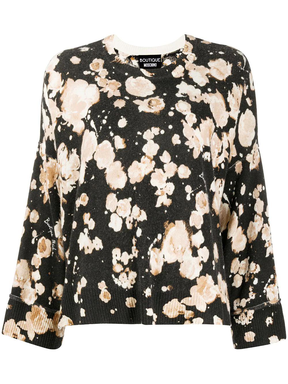 floral long-sleeve jumper by MOSCHINO