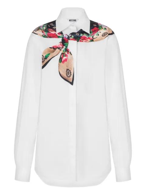 floral-pattern scarf-embellished shirt by MOSCHINO